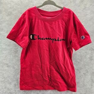 Champion T Shirt Red Authentic Athleticwear Size Youth Small‎ EUC